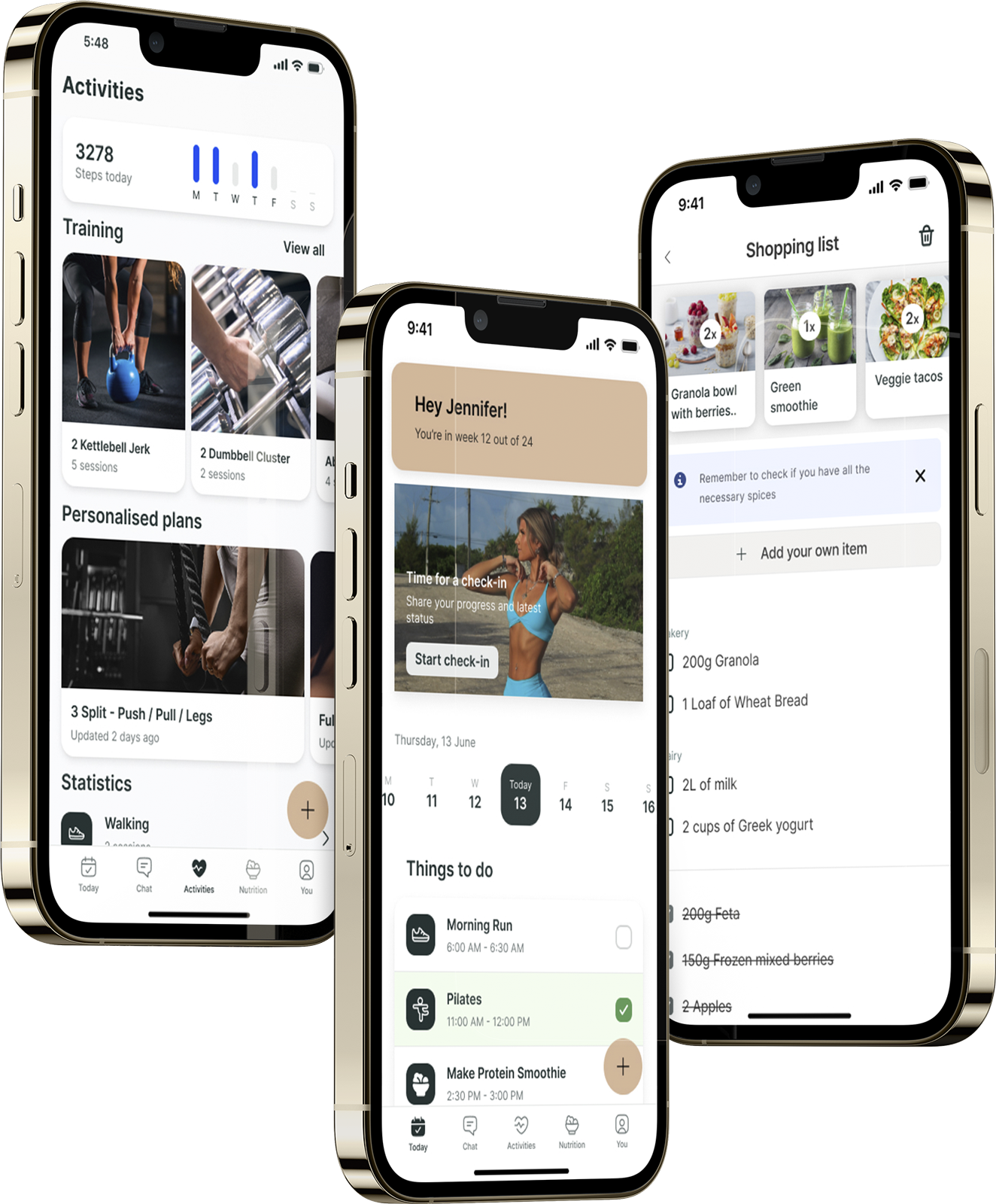 A mockup of the coaching app showcasing the features.